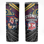 Custom Sydney Roosters Skinny Tumbler Roosters Warrior Polynesia Islander Rugby Mascot