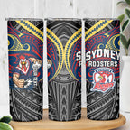 Custom Sydney Roosters Skinny Tumbler Roosters Warrior Polynesia Islander Rugby Mascot