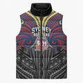 Custom Sydney Roosters Sleeveless Puffer Jacket Roosters Warrior Polynesia Islander Rugby Mascot