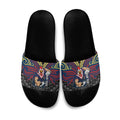 Custom Sydney Roosters Slide Sandals Roosters Warrior Polynesia Islander Rugby Mascot