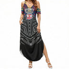 Custom Sydney Roosters Summer Maxi Dress Roosters Warrior Polynesia Islander Rugby Mascot