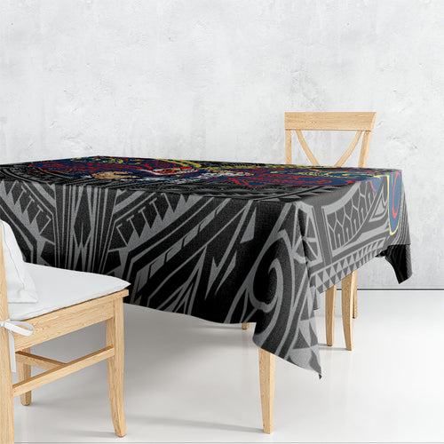 Custom Sydney Roosters Tablecloth Roosters Warrior Polynesia Islander Rugby Mascot