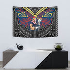Custom Sydney Roosters Tapestry Roosters Warrior Polynesia Islander Rugby Mascot
