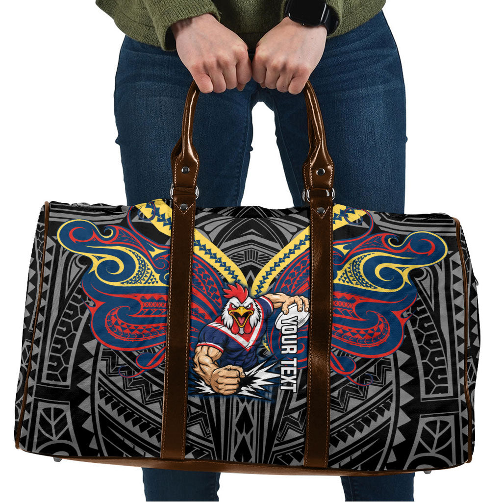 Custom Sydney Roosters Travel Bag Roosters Warrior Polynesia Islander Rugby Mascot