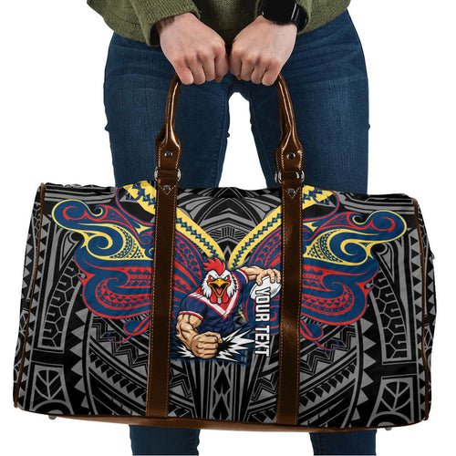 Custom Sydney Roosters Travel Bag Roosters Warrior Polynesia Islander Rugby Mascot