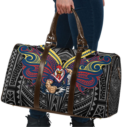 Custom Sydney Roosters Travel Bag Roosters Warrior Polynesia Islander Rugby Mascot