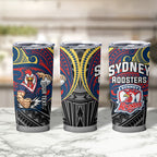 Custom Sydney Roosters Tumbler Cup Roosters Warrior Polynesia Islander Rugby Mascot