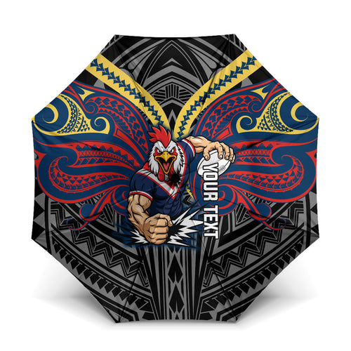 Custom Sydney Roosters Umbrella Roosters Warrior Polynesia Islander Rugby Mascot