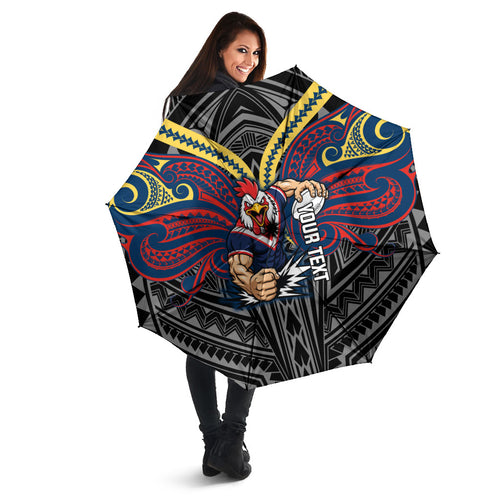 Custom Sydney Roosters Umbrella Roosters Warrior Polynesia Islander Rugby Mascot