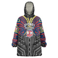 Custom Sydney Roosters Wearable Blanket Hoodie Roosters Warrior Polynesia Islander Rugby Mascot