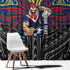 Custom Sydney Roosters Window Curtain Roosters Warrior Polynesia Islander Rugby Mascot