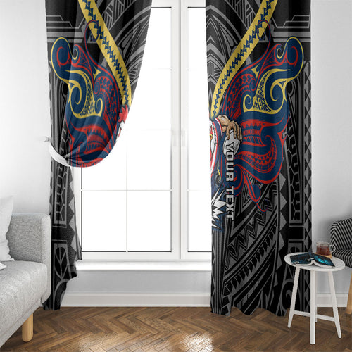 Custom Sydney Roosters Window Curtain Roosters Warrior Polynesia Islander Rugby Mascot