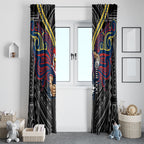 Custom Sydney Roosters Window Curtain Roosters Warrior Polynesia Islander Rugby Mascot