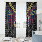 Custom Sydney Roosters Window Curtain Roosters Warrior Polynesia Islander Rugby Mascot
