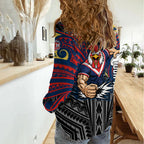 Custom Sydney Roosters Women Casual Shirt Roosters Warrior Polynesia Islander Rugby Mascot