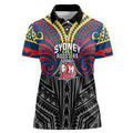Custom Sydney Roosters Women Polo Shirt Roosters Warrior Polynesia Islander Rugby Mascot