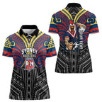 Custom Sydney Roosters Women Polo Shirt Roosters Warrior Polynesia Islander Rugby Mascot