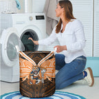 Custom Wests Tigers Laundry Basket TigerWarrior Polynesia Islander Rugby Mascot