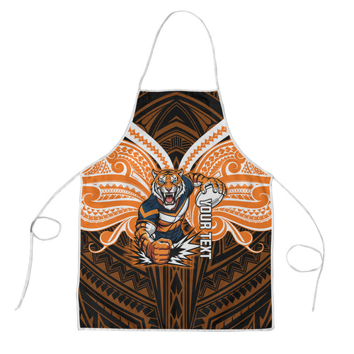 Custom Wests Tigers Apron TigerWarrior Polynesia Islander Rugby Mascot