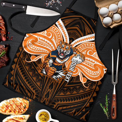 Custom Wests Tigers Apron TigerWarrior Polynesia Islander Rugby Mascot
