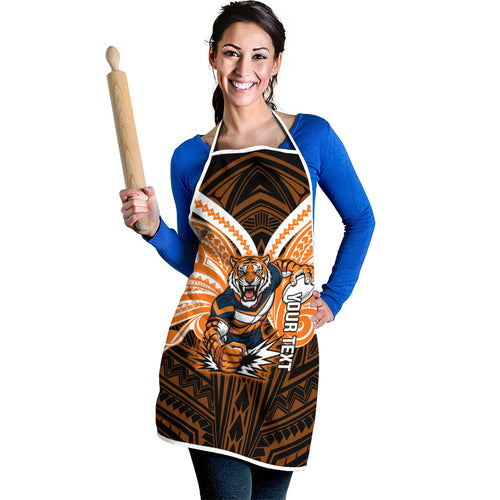 Custom Wests Tigers Apron TigerWarrior Polynesia Islander Rugby Mascot