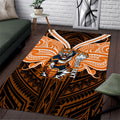 Custom Wests Tigers Area Rug TigerWarrior Polynesia Islander Rugby Mascot
