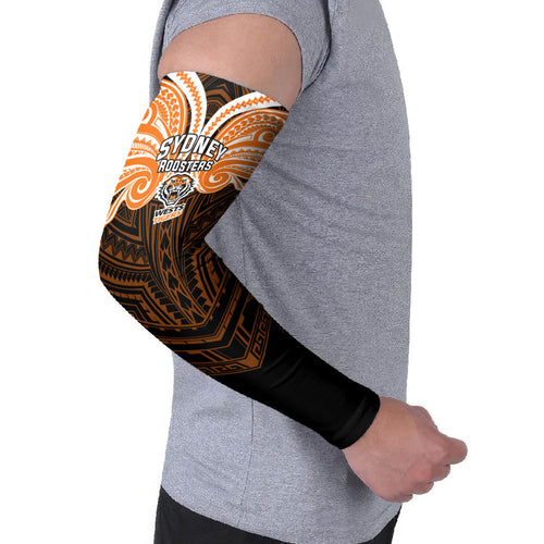 Custom Wests Tigers Arm Sleeves TigerWarrior Polynesia Islander Rugby Mascot