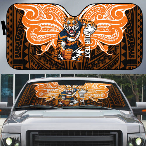 Custom Wests Tigers Auto Sun Shade TigerWarrior Polynesia Islander Rugby Mascot