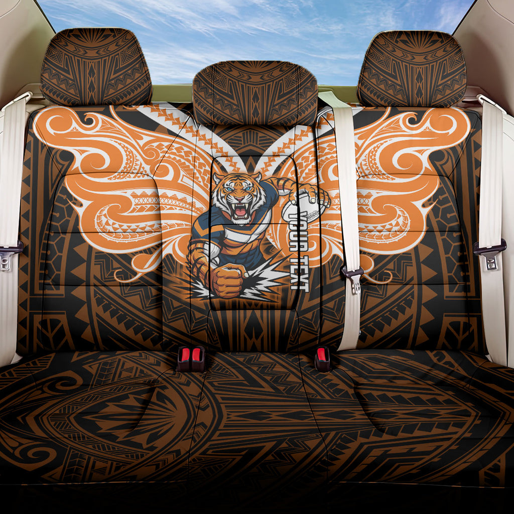 Custom Wests Tigers Back Car Seat Cover TigerWarrior Polynesia Islander Rugby Mascot