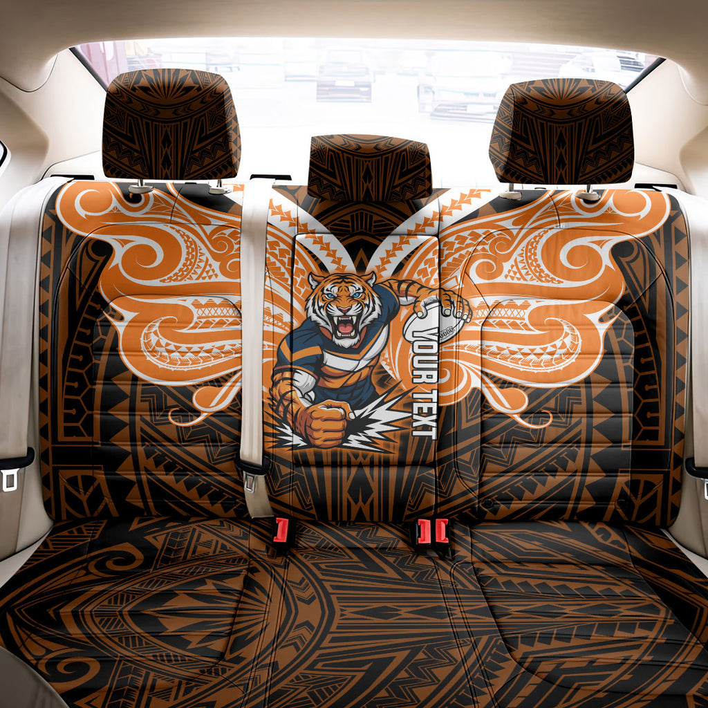 Custom Wests Tigers Back Car Seat Cover TigerWarrior Polynesia Islander Rugby Mascot