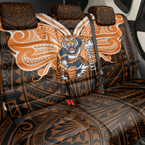 Custom Wests Tigers Back Car Seat Cover TigerWarrior Polynesia Islander Rugby Mascot