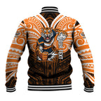 Custom Wests Tigers Baseball Jacket TigerWarrior Polynesia Islander Rugby Mascot