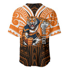 Custom Wests Tigers Baseball Jersey TigerWarrior Polynesia Islander Rugby Mascot