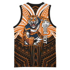 Custom Wests Tigers Basketball Jersey TigerWarrior Polynesia Islander Rugby Mascot