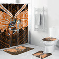 Custom Wests Tigers Bathroom Set TigerWarrior Polynesia Islander Rugby Mascot