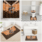 Custom Wests Tigers Bathroom Set TigerWarrior Polynesia Islander Rugby Mascot