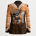 Custom Wests Tigers Blazer TigerWarrior Polynesia Islander Rugby Mascot