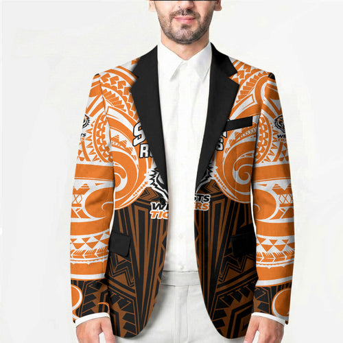 Custom Wests Tigers Blazer TigerWarrior Polynesia Islander Rugby Mascot