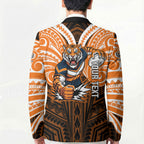 Custom Wests Tigers Blazer TigerWarrior Polynesia Islander Rugby Mascot
