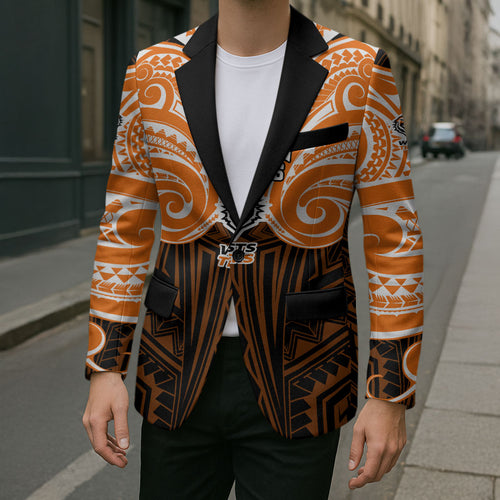 Custom Wests Tigers Blazer TigerWarrior Polynesia Islander Rugby Mascot