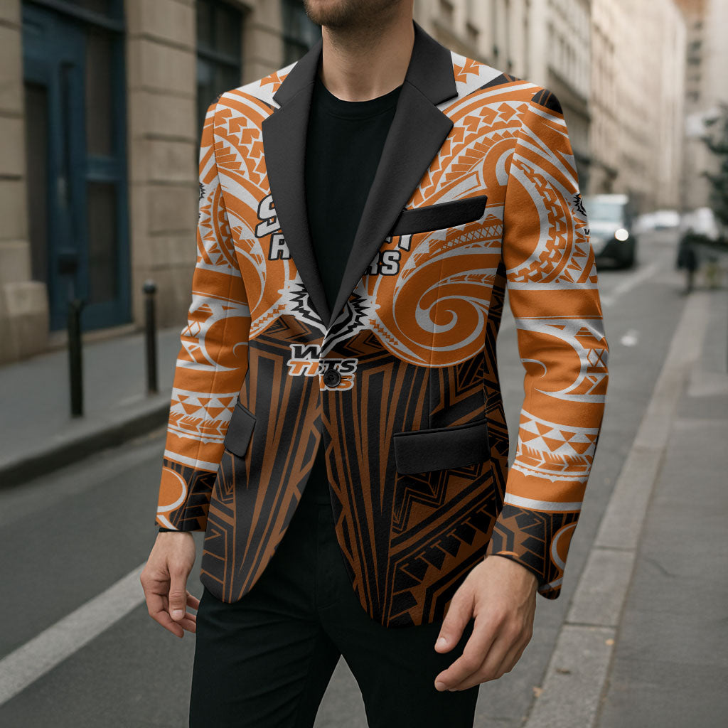 Custom Wests Tigers Blazer TigerWarrior Polynesia Islander Rugby Mascot