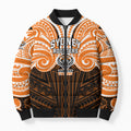 Custom Wests Tigers Bomber Puffer Jacket TigerWarrior Polynesia Islander Rugby Mascot