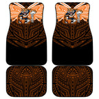 Custom Wests Tigers Car Mats TigerWarrior Polynesia Islander Rugby Mascot