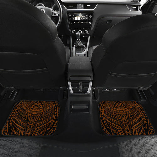 Custom Wests Tigers Car Mats TigerWarrior Polynesia Islander Rugby Mascot
