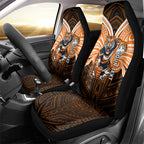 Custom Wests Tigers Car Seat Cover TigerWarrior Polynesia Islander Rugby Mascot