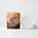 Custom Wests Tigers Ceramic Mug TigerWarrior Polynesia Islander Rugby Mascot