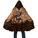 Custom Wests Tigers Cloak TigerWarrior Polynesia Islander Rugby Mascot