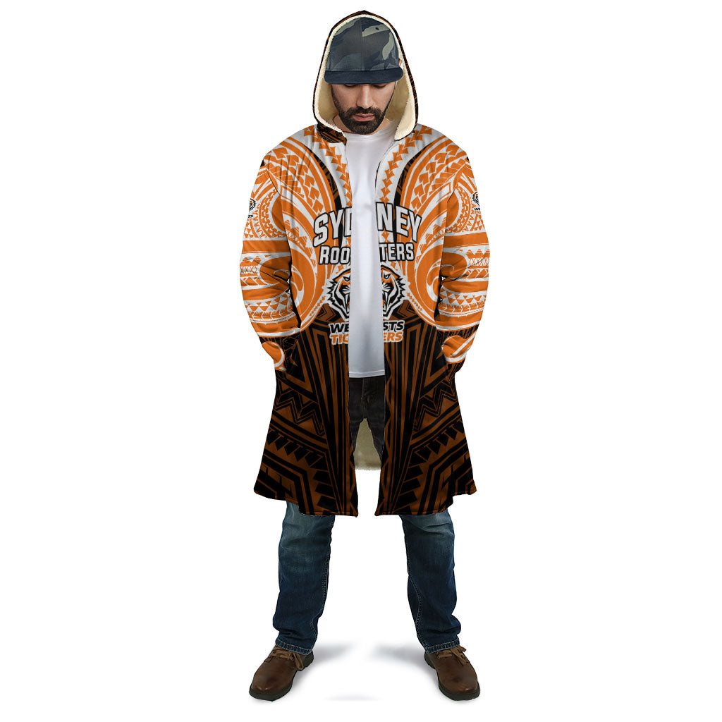 Custom Wests Tigers Cloak TigerWarrior Polynesia Islander Rugby Mascot