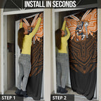 Custom Wests Tigers Door Cover TigerWarrior Polynesia Islander Rugby Mascot