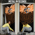 Custom Wests Tigers Door Cover TigerWarrior Polynesia Islander Rugby Mascot